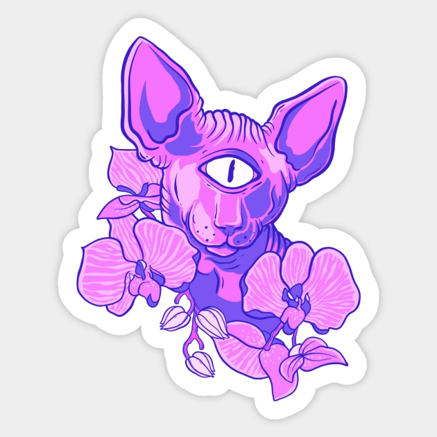 Pink Field of Cyclops Sticker by Spazzy Newton